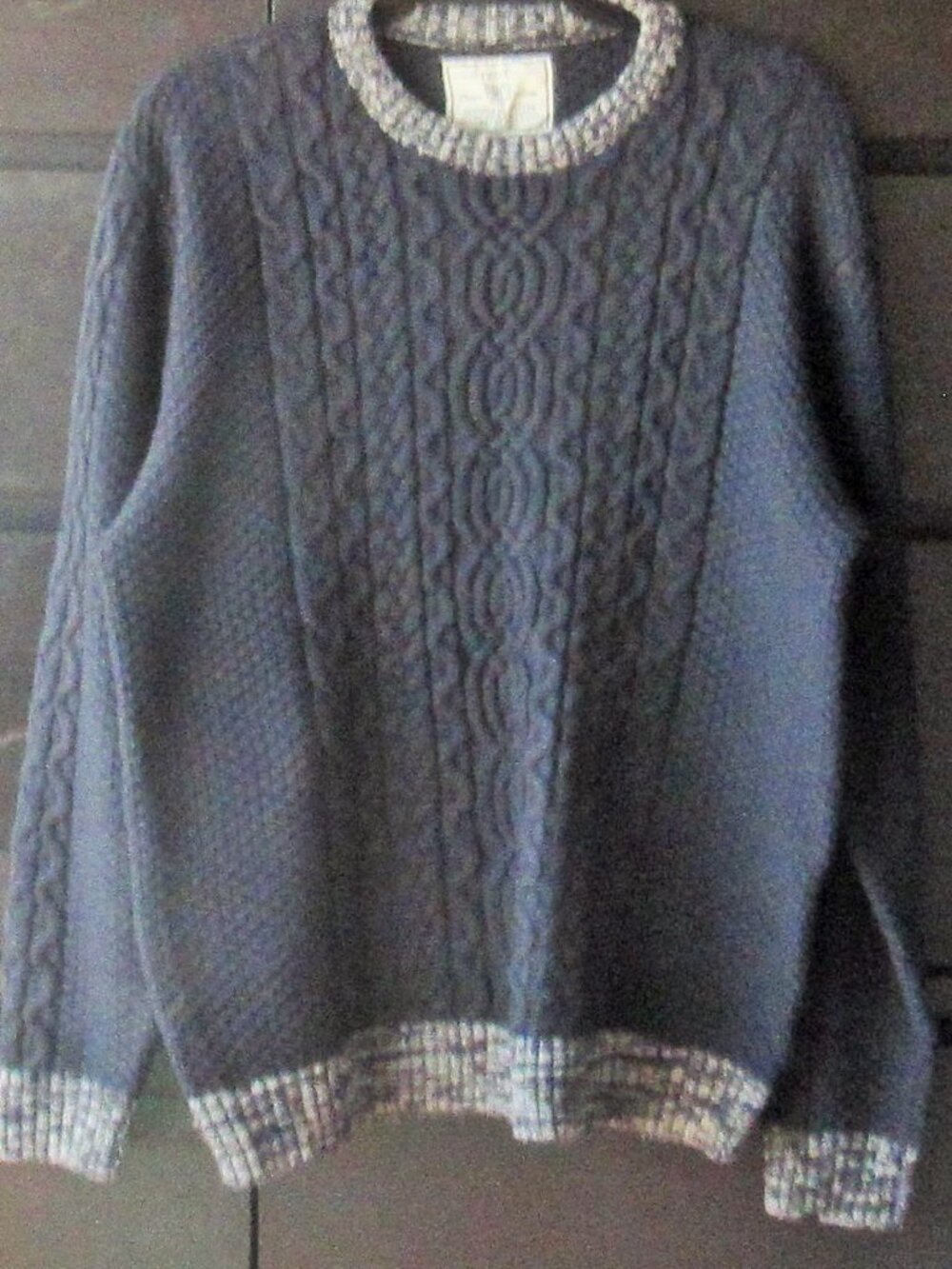 Next Men's Black Cable Knit Aran Fisherman Sweater, Size Large   S312